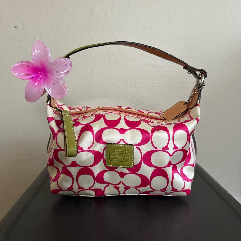 Coach Pink and Cream Shoulder Bag